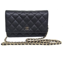 シャネル CHANEL チェーンショルダー チェーンウォレット 斜め掛け AP0250 キャビアスキン【中古】【程度A】【美品】_画像1