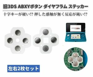 任天堂 Nintendo 3DS 専用　ABXY 上下左右 方向 十字 ボタン ダイヤフラム スイッチ シール ステッカー 左右 2枚セット G264