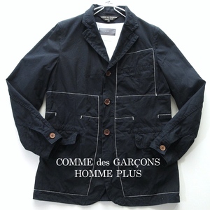 [COMME des GARCONS HOMME PLUS Comme des Garcons Homme pryus] белая отстрочка темно синий хлопок жакет!! (AD2003)