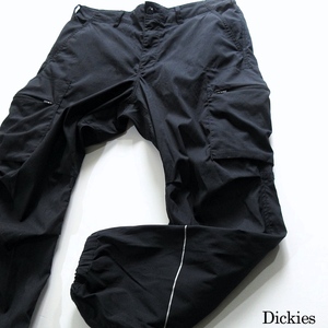 【Dickies ディッキーズ】3D カーゴ ジョガーパンツ 黒 32/85cm!! （サイドポケット ワークパンツ リフレクターライン）
