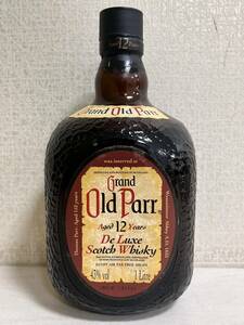 【IK-28487】1円スタート Grand Old Parr グランド オールド パー 12年 デラックス ウイスキー 1000ml 43％ 箱なし 未開栓 現状品