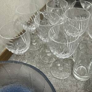 【MYT-3296a】 『1円～』 食器おまとめ 50点以上 ボヘミアグラス 花瓶 陶器 大皿 ワイングラス ブランデーグラス ガラス製品 保管品の画像9