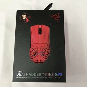 gy493 送料無料！動作品 RAZER DEATHADDER V3 PRO FAKER EDITION レーザー ゲーミングマウス RZ01-04630400 レッド