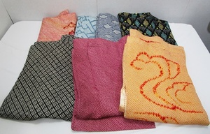 《ジャムルK》QKg0514-88◆絞り　絹 羽織 まとめ 7枚 リメイク素材 生地 材料 和服 和風