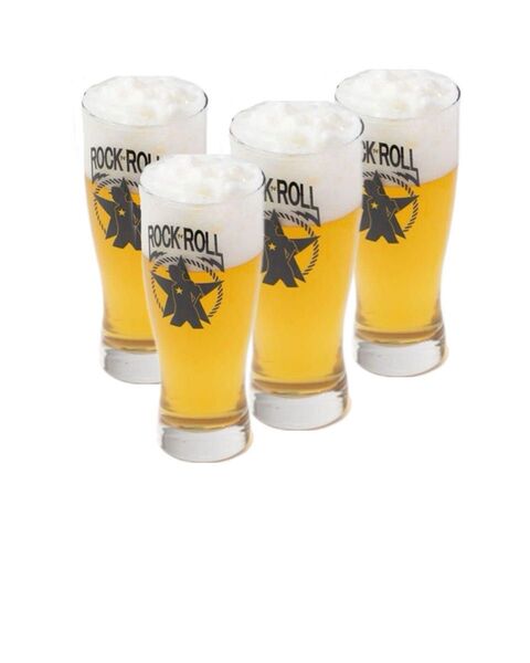 矢沢永吉☆ ビアタンブラー(ロゴ)ROCK'N'ROLL☆4個セット☆新品未使用 ☆お店に家庭に