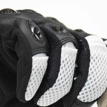 バイクグローブ 手袋 メッシュグローブ スマホ対応　新品 送料無料 白黒 Lサイズ_画像4
