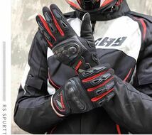 グローブ 手袋 メッシュ バイクグローブ サイクリング スマホ操作 対応 高品質 大人気 新品 送料無料 赤黒 Lサイズ_画像6