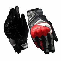 グローブ 手袋 メッシュ バイクグローブ スマホ操作 対応 高品質 大人気 新品 送料無料 赤黒 XLサイズ_画像2
