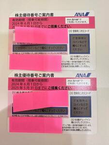 ＃949【現状保管品】ANA株主割引券 株主優待券 割引航空券 2枚 2024/6/1～2025/5/31