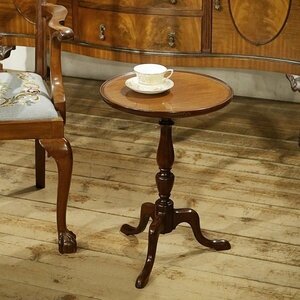 英国イギリスアンティーク家具 ワインテーブル 美しい杢目 コーヒーテーブル マホガニー材 総無垢 花台 A981