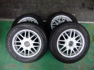 ZEABEC　１５インチAW　スタッドレスタイヤ４本セット　１９５／６５R１５　PCD100＆１１４.３マルチ　６.５J　＋５３　中古　送料着払い