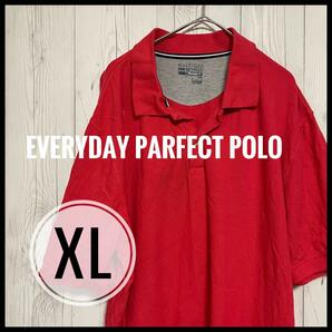 ◆ EVERYDAY PARFECT POLO ◆ ポロシャツ オーバーサイズ レッド 赤 半袖 US古着 アメカジ アメリカ古着