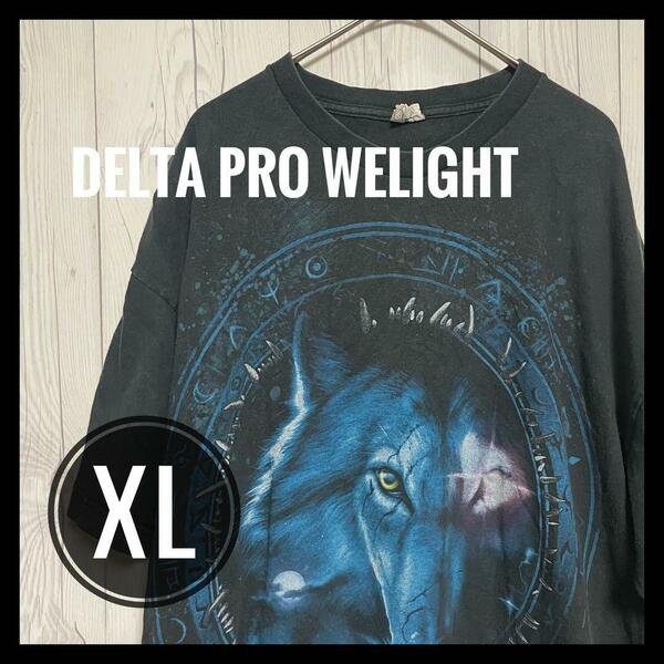 ◆ DELTA PRO WEIGHT ◆ Tシャツ XL オオカミ ウルフ 動物 オーバーサイズ 魔法陣 アニマル 動物