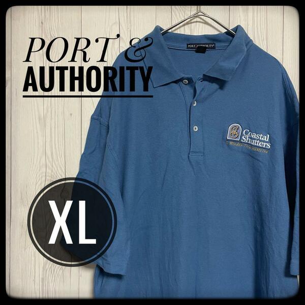 ◆ PORT AUTHORITY ◆ ポロシャツ 半袖 ブルー 青 XL US古着