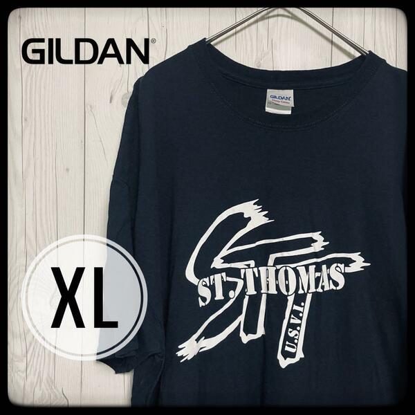 ◆ GILDAN ◆ ギルダン Tシャツ XL ロゴTシャツ ブラック 黒 ST. THOMAS