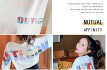 Tシャツ 半袖 体型カバー トップス レディース 女性 シンプル ホワイト LL_画像4