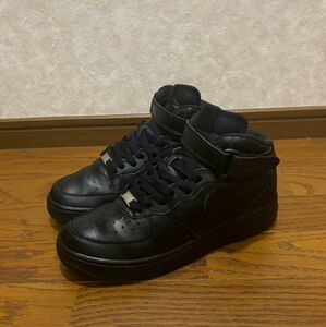 NIKE AIR FORCE1 MID GS BLACK ナイキ エアフォース1 ミッド ブラック