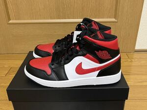 27.5cm 新品 送料無料 Nike.com購入 NIKE AIR JORDAN 1 MID BLACK/WHITE/FIRERED 554724-079