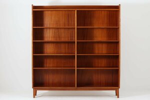  wide shelf / display shelf mahogany × beach material Northern Europe furniture Vintage 