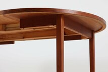円形　エクステンションダイニングテーブル　直径110cm　チーク材　北欧家具ビンテージ_画像5