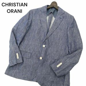 CHRISTIAN ORANI クリスチャンオラーニ 春夏 背抜き 麻 リネン100％★ テーラード ジャケット ブレザー Sz.L　メンズ　C4T03971_4#M