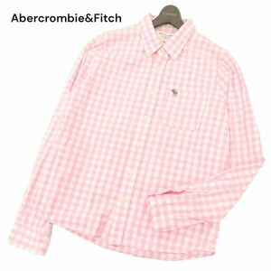 Abercrombie&Fitch アバクロンビー＆フィッチ トナカイ刺繍★ 長袖 ギンガム チェック シャツ Sz.XXL　メンズ 大きいサイズ　C4T03912_4#C