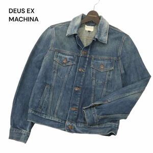 美品★ DEUS EX MACHINA デウスエクスマキナ RONALD DENIM JACKET★ 加工 デニム ジャケット Gジャン Sz.XS　メンズ　C4T04118_4#O