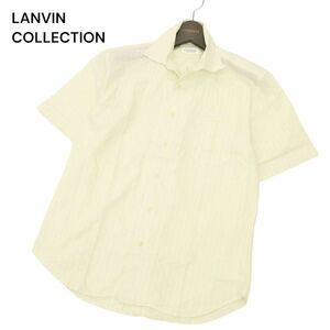 LANVIN COLLECTION ランバン コレクション 春夏 ロゴ★ 半袖 ストライプ シャツ Sz.M　メンズ 日本製 　C4T04113_4#A