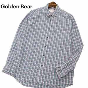 Golden Bear ゴールデンベア 春夏 長袖 ボタンダウン チェック★ シャツ Sz.LL　メンズ 大きいサイズ　C4T04099_4#A