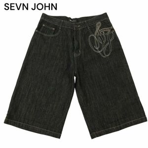 Sean John Sean John весна лето вышивка * Denim шорты джинсы Sz.36 мужской большой размер очень большой C4B01981_4#P