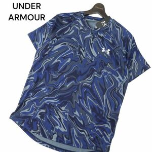 【新品 23SS】 UNDER ARMOUR アンダーアーマー UAテック 吸汗速乾 総柄 半袖 カットソー Tシャツ Sz.M　メンズ トレーニング　C4T04173_4#D