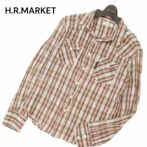 H.R.MARKET ハリウッドランチマーケット 春夏 インド綿★ 長袖 ウエスタン チェック シャツ Sz.3　メンズ　C4T04245_5#A