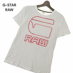 G-STAR RAW ジースター ロウ 【WILSAK STRIPE LONG R T S/S】 ビッグ ロゴ★ ボーダー 半袖 カットソー Tシャツ Sz.S メンズ　C4T04302_5#A