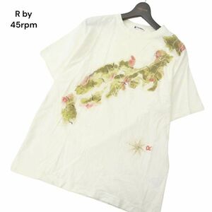 R by 45rpm フォーティファイブ 春夏 日本地図 プリント★半袖 カットソー Tシャツ Sz.3　メンズ 白　C4T04227_5#A