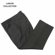 LANVIN COLLECTION ランバン コレクション 通年 ロゴ刺繍★ スラックス パンツ Sz.103-03　メンズ 灰 日本製 大きいサイズ　C4B02028_5#R_画像1