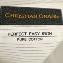 【新品 未使用】 CHRISTIAN ORANI クリスチャンオラーニ 長袖 ストライプ シャツ ワイシャツ Sz.43-86　メンズ 白 ビジカジ　C4T03583_4#C_画像6