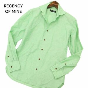 美品★ RECENCY OF MINE アバハウス 春夏 麻 リネン混 長袖 スリム シャンブレー シャツ Sz.44　メンズ 日本製　C4T04359_5#A