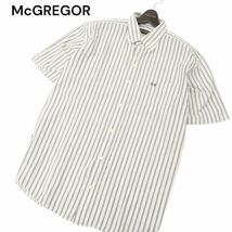 McGREGOR マクレガー 春夏 ロゴ刺繍★ 半袖 ボタンダウン ストライプ シャツ Sz.3L　メンズ 大きいサイズ 特大　C4T04432_5#A_画像1