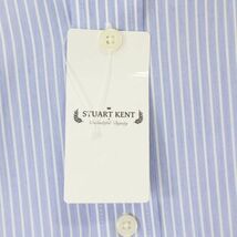 【新品 未使用】 STUART KENT スチュアート ケント 半袖 ボタンダウン ストライプ シャツ ワイシャツ Sz.M　メンズ ビジカジ　C4T04437_5#A_画像7