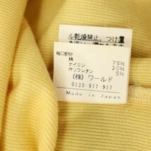 adabat アダバット 通年 ドッグ ロゴ刺繍★ 長袖 ストライプ ポロシャツ Sz.4　メンズ 日本製 ゴルフ 黄色　C4T04450_5#F_画像10