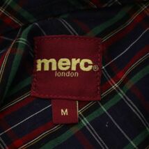 美品★ merc london メルク ロンドン MACK 春夏 刺繍 半袖 ボタンダウン タータン チェック シャツ Sz.M　メンズ　C4T04572_5#A_画像6