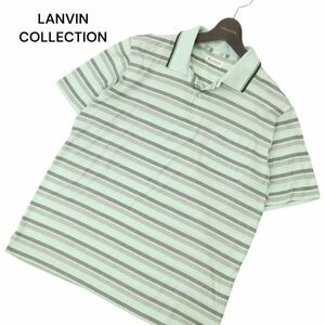 LANVIN COLLECTION ランバン コレクション 春夏 半袖 ボーダー★ ポロシャツ Sz.LB　メンズ 日本製　C4T04624_5#A