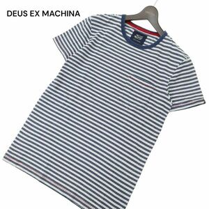 DEUS EX MACHINA デウスエクスマキナ 春夏 TRUE INDIGO★ インディゴ ボーダー 半袖 カットソー Tシャツ Sz.S　メンズ　C4T04623_5#D