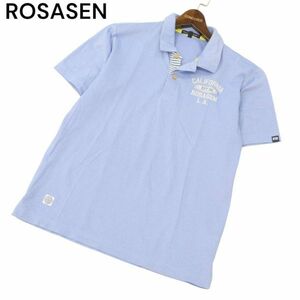 ROSASEN ロサーセン 春夏 ロゴ刺繍★ 半袖 鹿の子 ポロシャツ Sz.L　メンズ ゴルフ　C4T04782_5#A