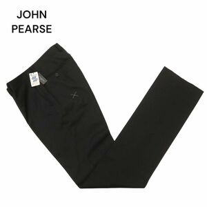 【新品 未使用】 JOHN PEARSE ジョンピアース 通年 ストレート スラックス パンツ Sz.Y7　メンズ 黒 　C4B02206_5#R
