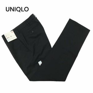 【新品 22SS】 UNIQLO ユニクロ 春夏 感動パンツ ウールライク スラックス パンツ Sz.79　メンズ ネイビー 未使用　C4B02259_5#P