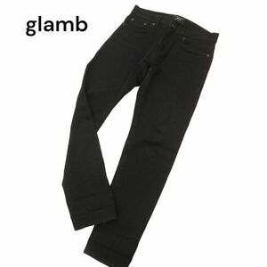 glamb グラム 通年 ストレッチ★ スリム ブラック デニム パンツ ジーンズ Sz.0　メンズ 黒　C4B02240_5#R