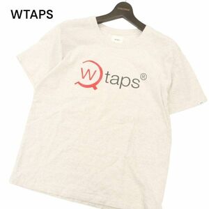 WTAPS ダブルタップス 春夏 ロゴプリント★ 半袖 カットソー Tシャツ Sz.1　メンズ グレー 日本製　C4T04858_5#D