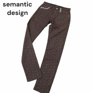 semantic design セマンティック デザイン 通年 ダイヤ柄★ ストレッチ スキニー デニム パンツ ジーンズ Sz.S　メンズ　C4B02282_5#R