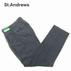 未使用★ St.Andrews セントアンドリュース 通年 高級★絹 シルク100％ 撥水加工 スラックス パンツ Sz.79　メンズ ゴルフ　C4B02304_5#R